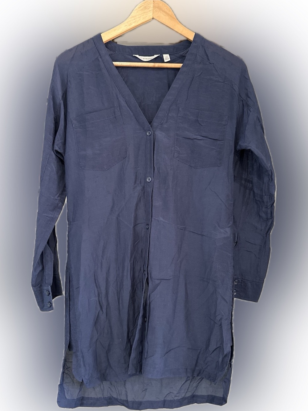 Athleta Deep Navy Lightweight Linen Tunc
